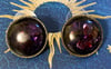 Large Faux Black Opal Stud Earrings