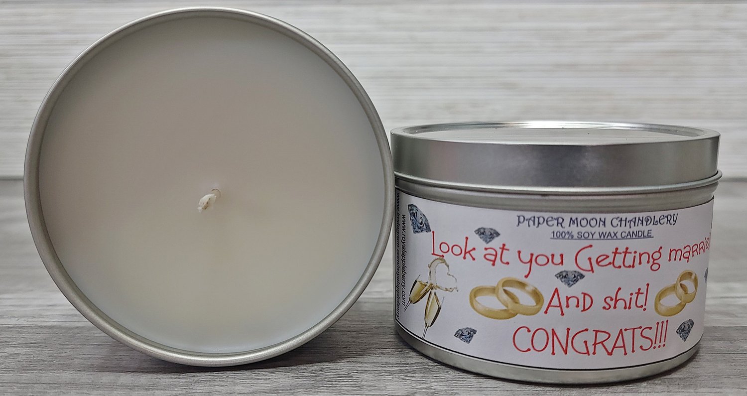 Image of Congrats you're getting married and shit soy blend candle