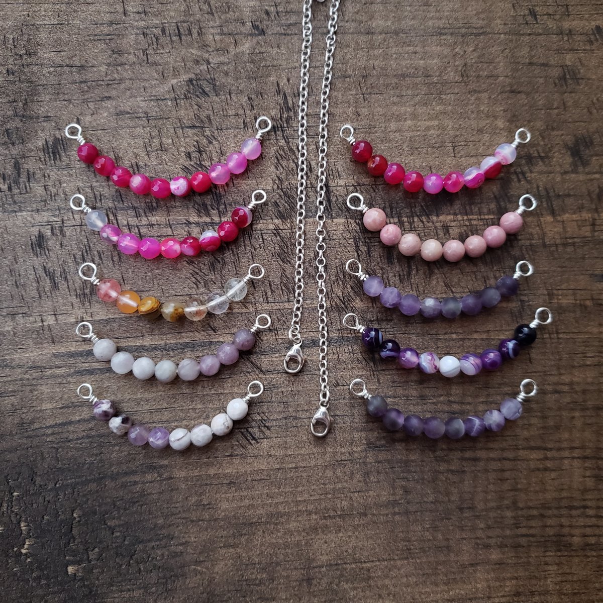 Image of gemstone ss bars - purples & pinks