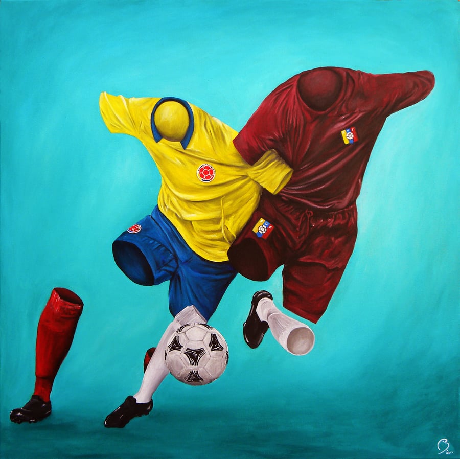 Image of Cafeteros vs Vinotinto 18x18 inches Giclee Print
