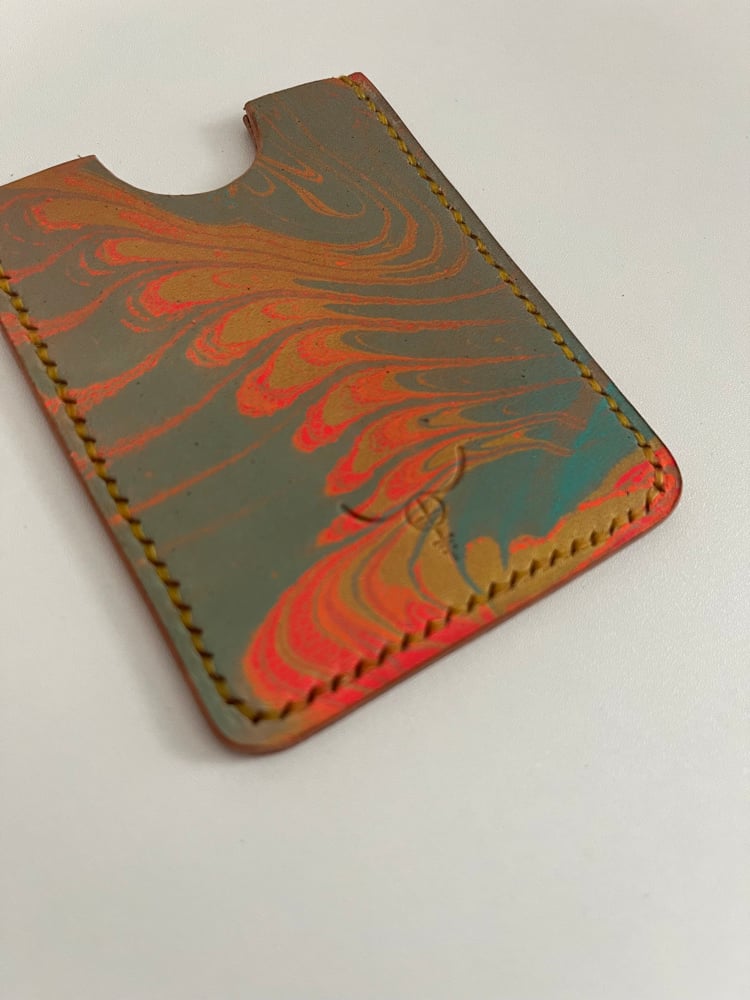 Image of Marbled Cardholder (Neon Orange/Yellow)