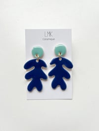 Paire de boucles d'oreilles céramique MATISSA lagon et bleu