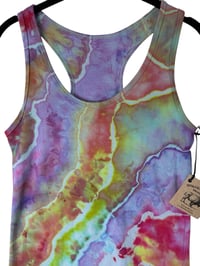 Image 4 of S Ladies Racerback Tank in Euphoria Geode Ice Dye