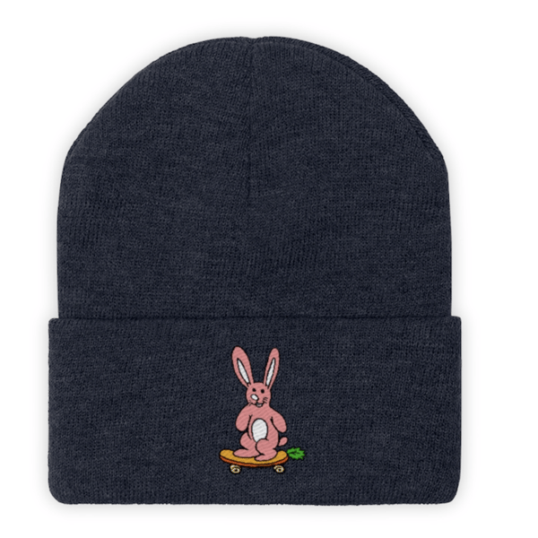 Image of  "Bunny" True Navy Knit Beanie