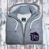 GAME-WORN OEM Artic Wolf Sherpa Lined Zip Up Hoodie Sport Grey/Navy Blue 