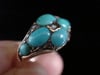 VICTORIAN 18CT YELLOW GOLD TURQUOISE AND DIAMOND ORNATE RING