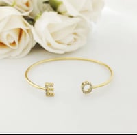 Image 2 of Dual Initial Cuff Bracelet 