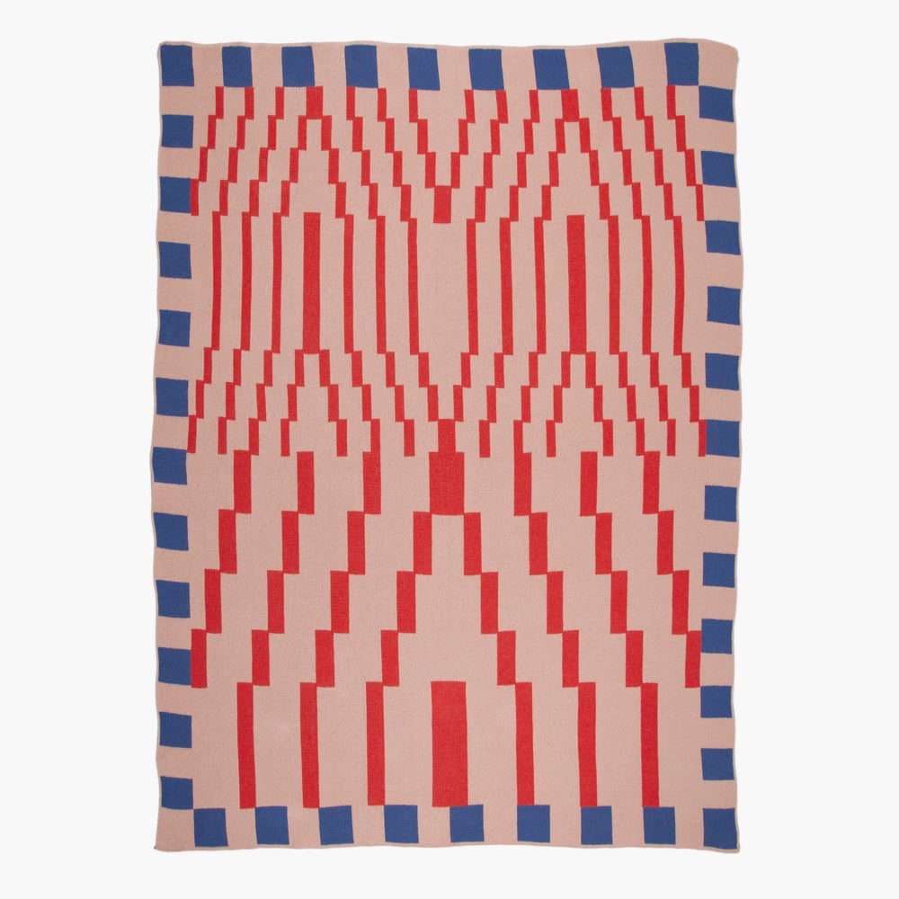 Image of Zohra Knit Blanket Berry by Slowdown Studio