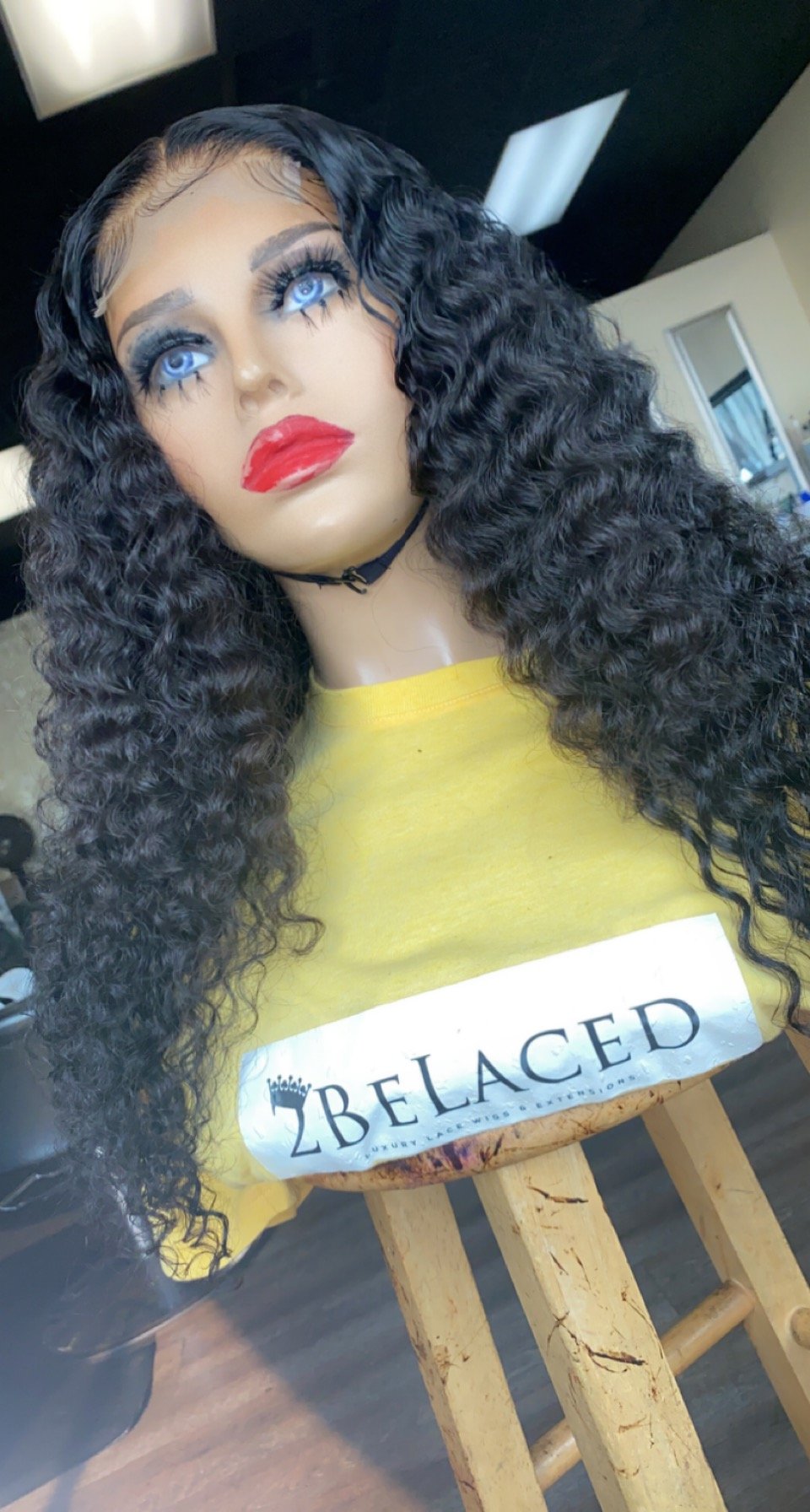 GLUELESS wavy LACE CLOSURE wig (deepwave or Italian curl)