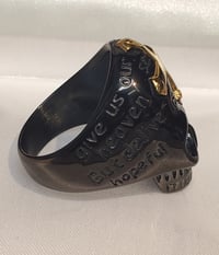 Image 2 of Black & Gold Plated Skull Ring