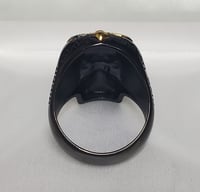 Image 3 of Black & Gold Plated Skull Ring
