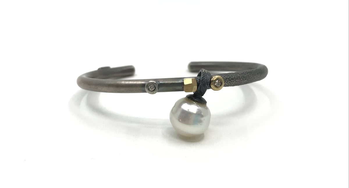Sterling Silver Bracelet With Pearl by Roger Rimel