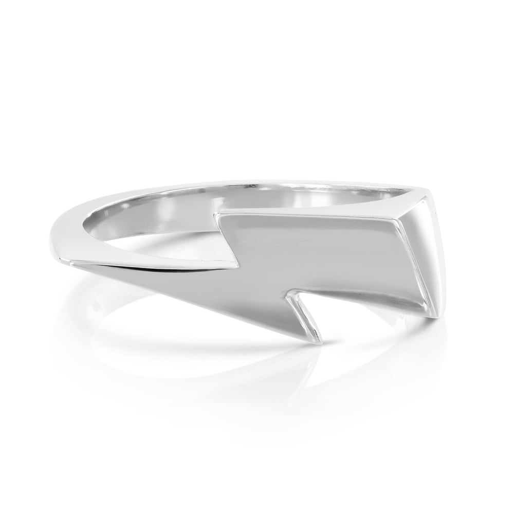 Silver Bowie 'Flash' Signet Womens Ring