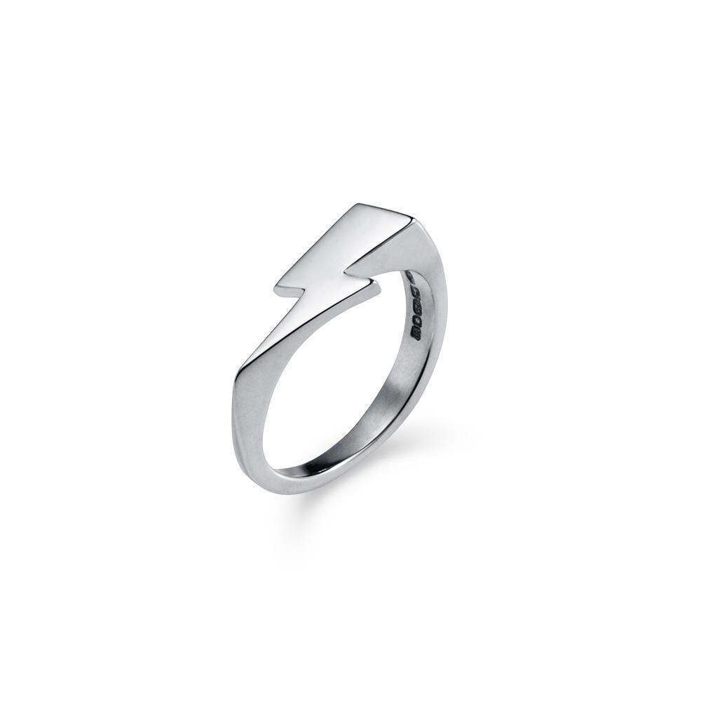 Silver Bowie 'Flash' Signet Womens Ring