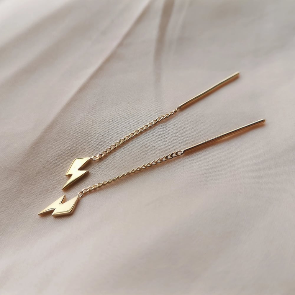 9ct Gold Bowie 'Flash' Threaders