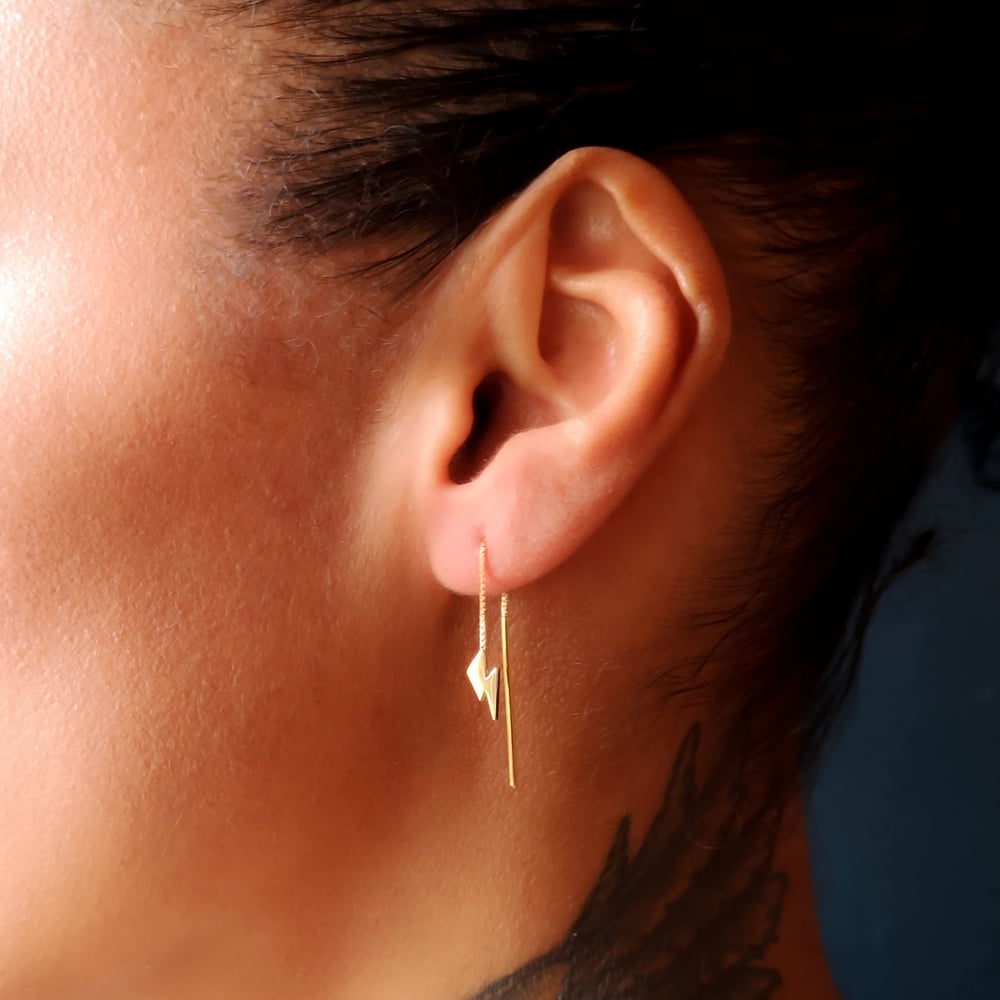 9ct Gold Bowie 'Flash' Threaders