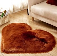 Heart rug brown 