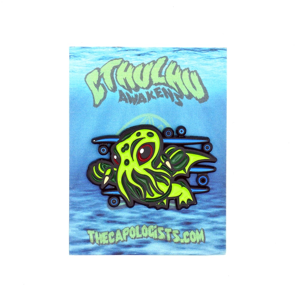 Cthulhu Swims enamel pin