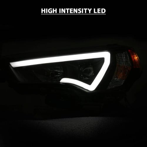 Image of ANZO PROJECTOR LIGHT BAR STYLE HEADLIGHTS BLACK CLEAR AMBER