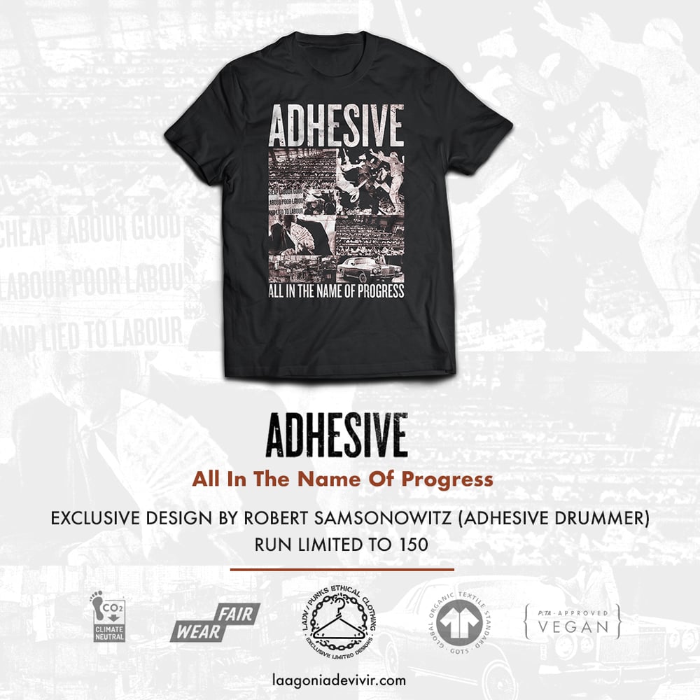 Image of LADV_PEC08 - ADHESIVE "all in the name of progress" T-shirt