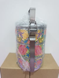 Image 2 of 3 tier tiffin carrier- Batik design
