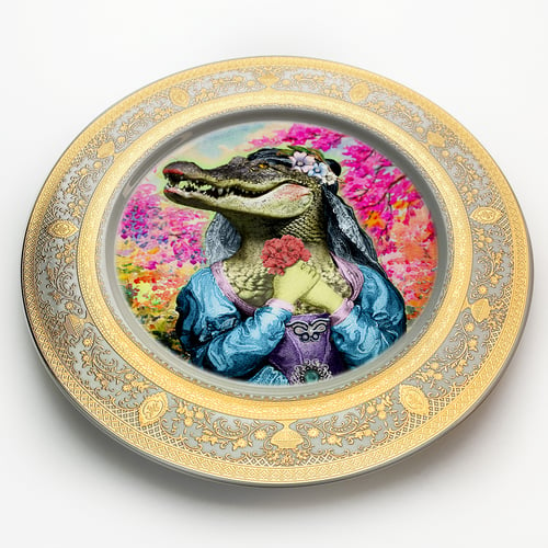 Image of La Cocodrila - Large Fine China Plate - #0743