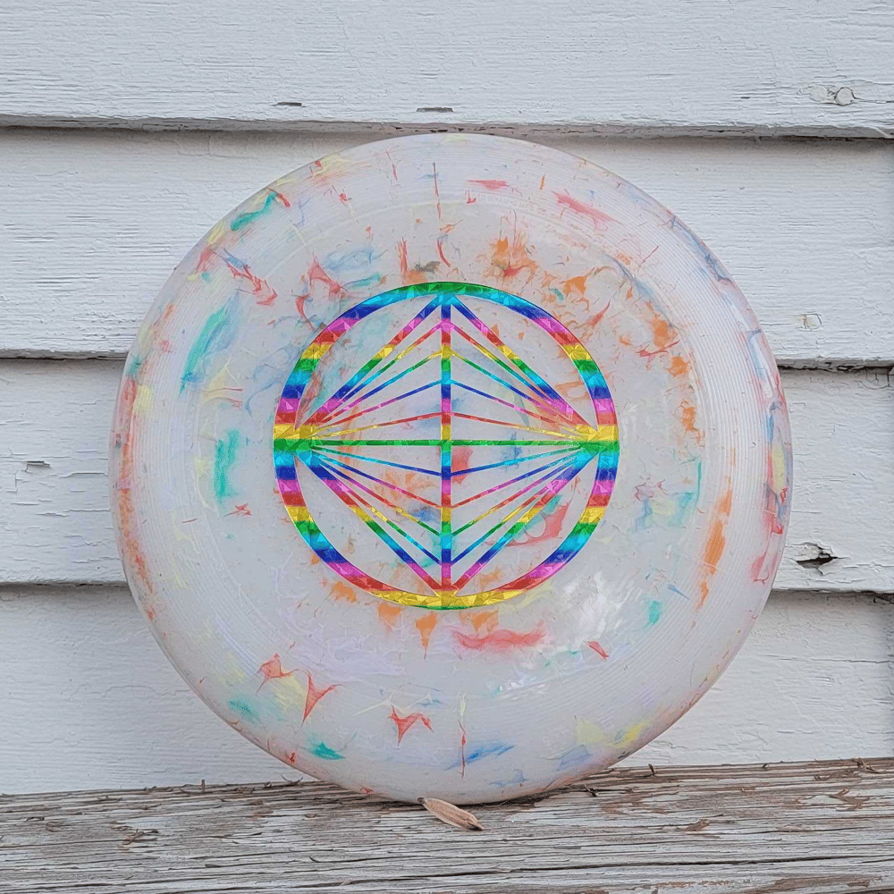 Image of Recycled Plastic Catch Frisbee - Rainbow Diamond