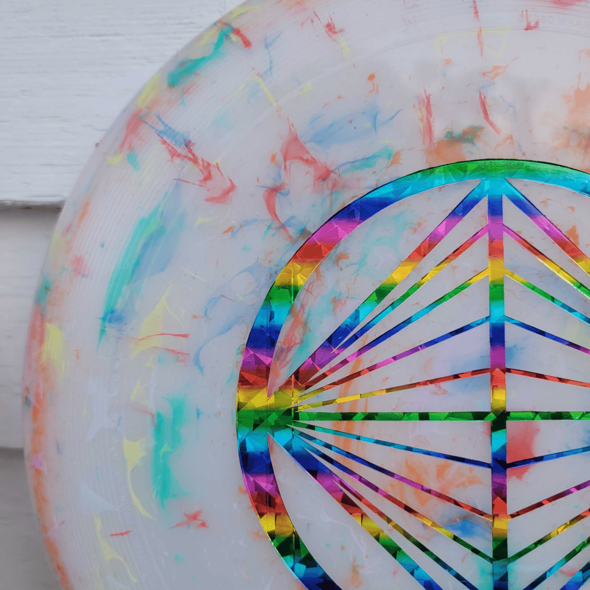 Image of Recycled Plastic Catch Frisbee - Rainbow Diamond