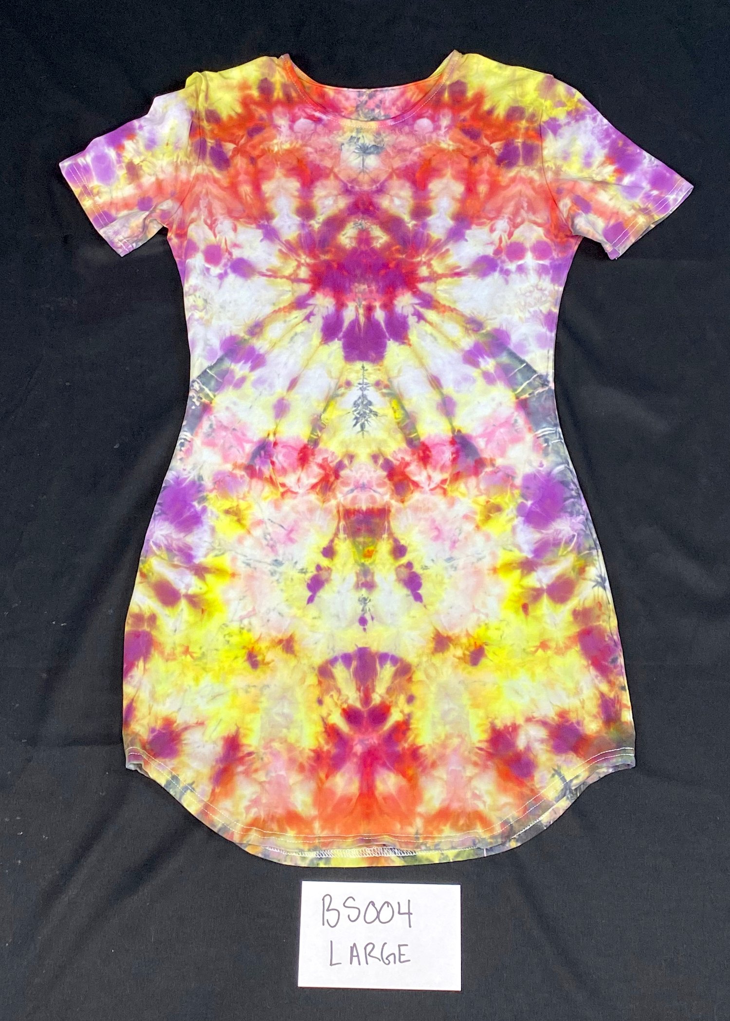colourful t shirt dress Cotton T-Shirt Dress With Tie-Dye Pattern