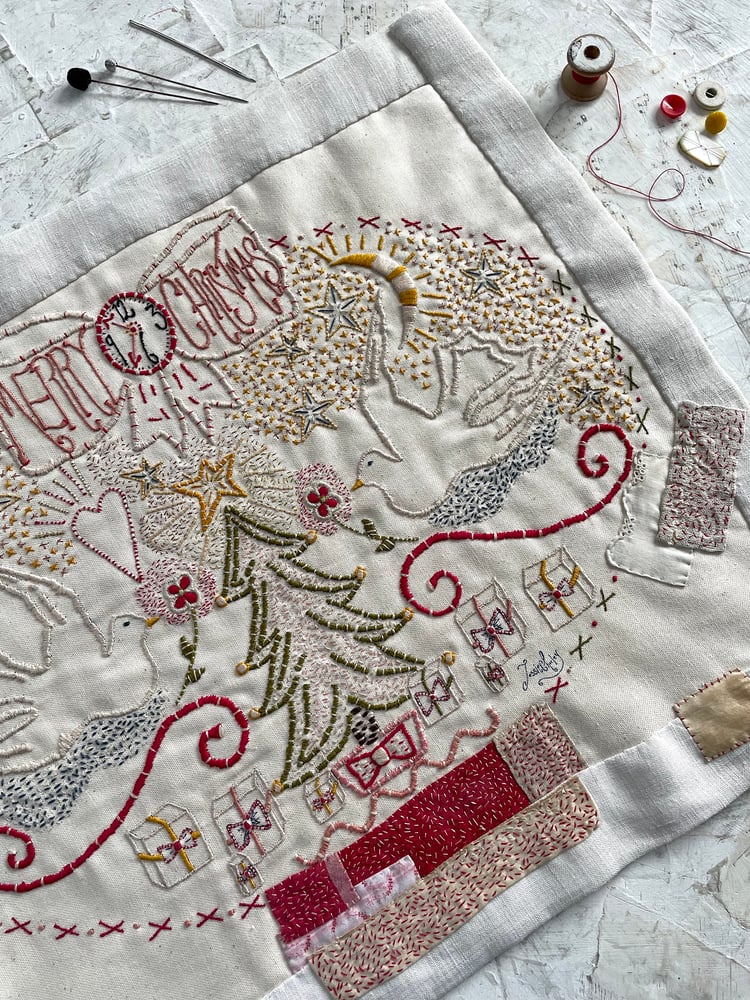 Image of Merry Christmas Embroidery Template