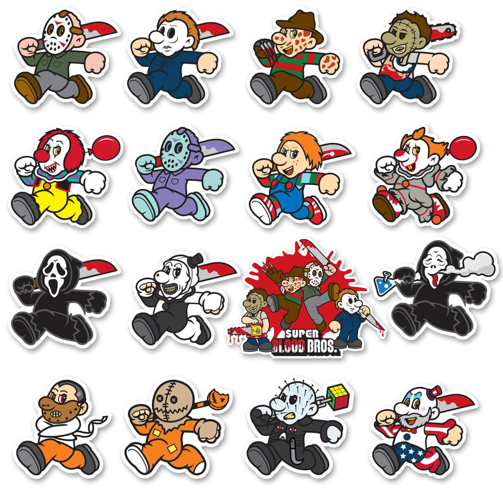 Mario x Horror Complete Series 1-5 Sticker Collection Pack