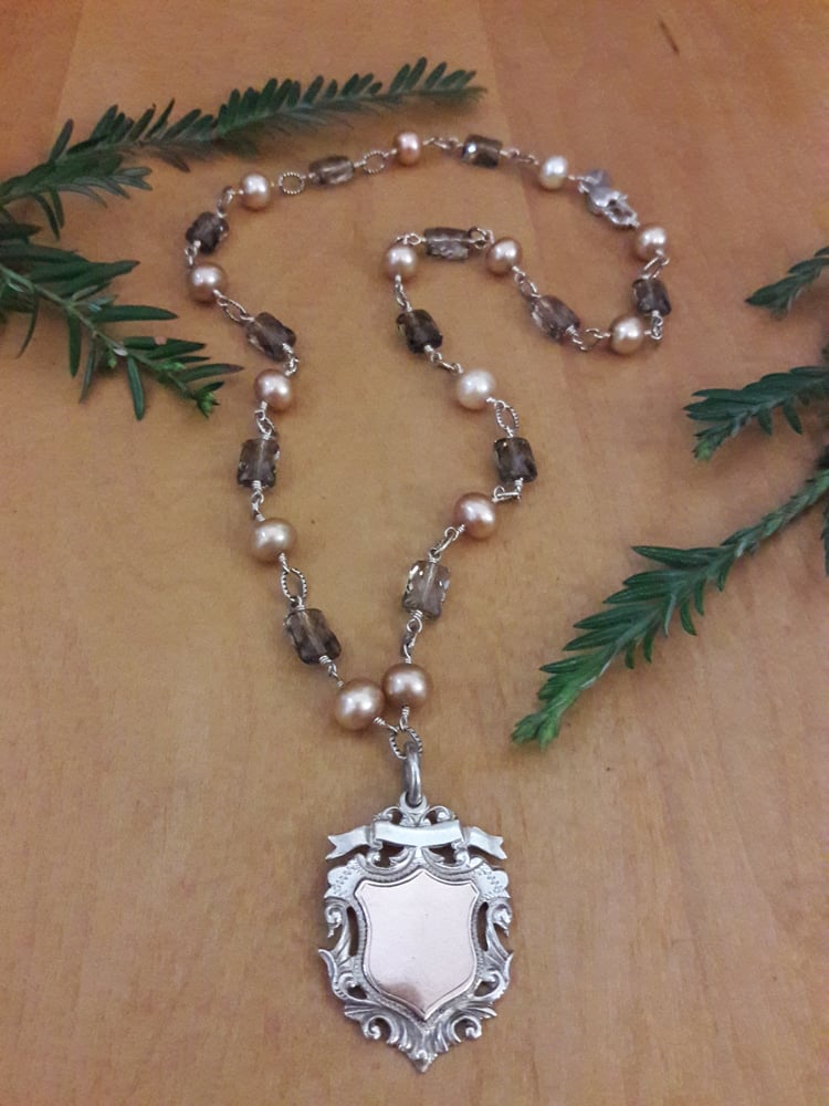 Image of Smoky Topaz & 2-Tone Fob 1XP