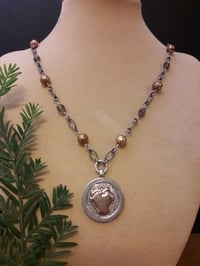 Image 2 of Taupe Pearls and two-tone Fob 5FH