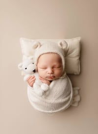 Image 3 of Newborn Bear Bonnet - 18 colors
