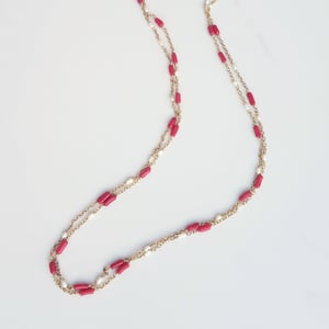 Red Coral & Pearl Necklace 