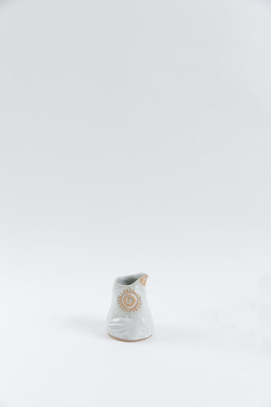 Image of Milky Satin White Baby Owl Creamer