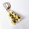 Ivory/Gold Lustre Cone Earrings