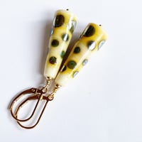 Image 3 of Ivory/Gold Lustre Cone Earrings