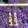 Ivory/Gold Lustre Cone Earrings