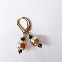 Image 3 of Jet and Gold earrings