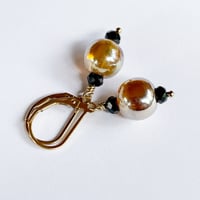 Image 1 of Jet and Gold earrings