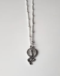 Image 2 of Silver Snake Satellite Necklace 