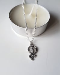 Image 3 of Silver Snake Satellite Necklace 