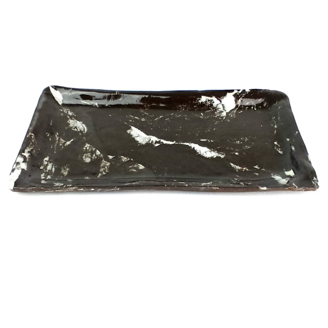 Set of a Japanese dish and two chawans