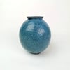 Blue Raku Moon Jar
