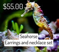 Image 1 of Seahorse Earrings Necklace Set