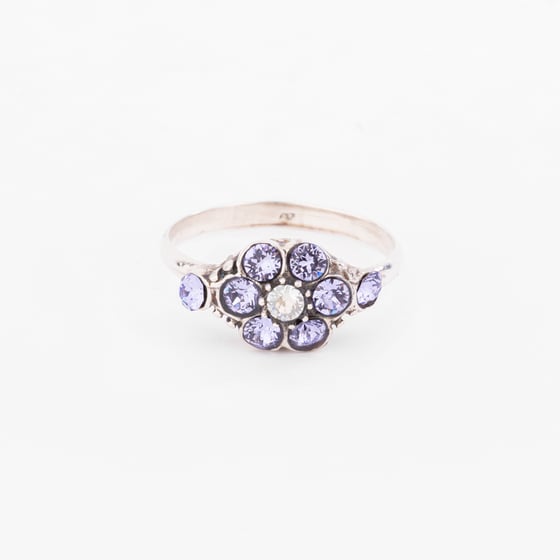 Image of BAGUE IZIA ARGENT MASSIF & LILAS