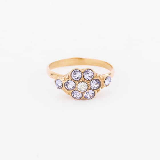 Image of BAGUE IZIA PLAQUÉE OR & LILAS