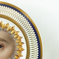 Image 3 of Sunflowers burst blue - Fine China Plate - #0782