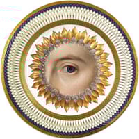Image 1 of Sunflowers burst blue - Fine China Plate - #0782